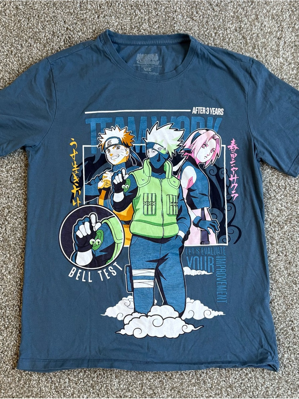 Naruto T-Shirt – Size S – Dark Blue – Anime Graphic Tee – Ninja Style